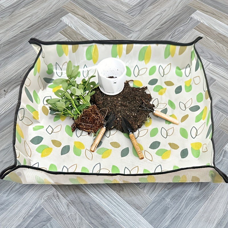 Opvouwbare vetplantmat voor binnen met bodemmeng- en oppotgereedschap - waterdichte, draagbare tuinmat: Light Grey