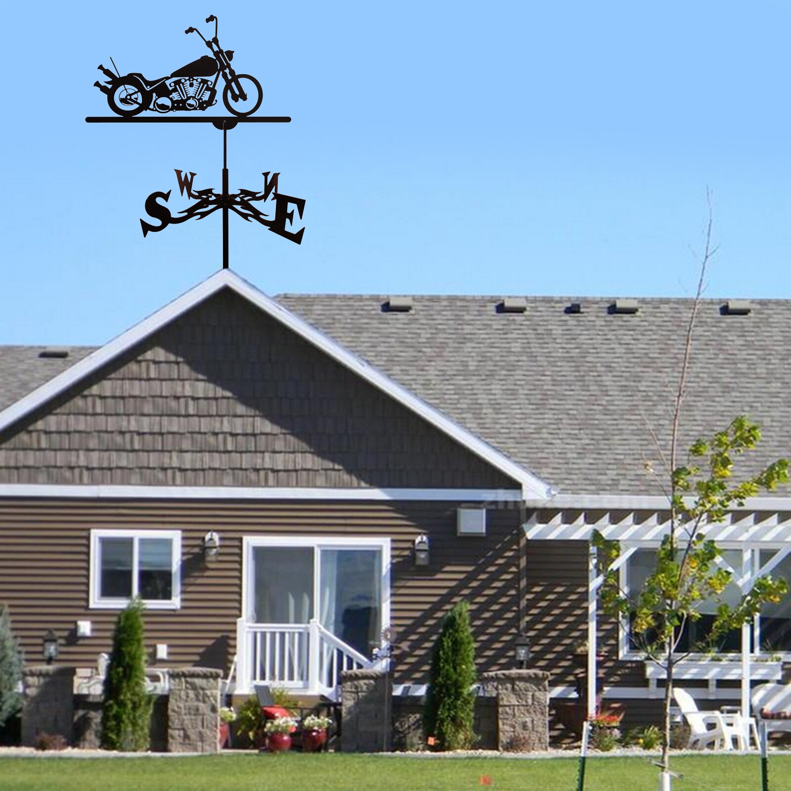 Weathervane Weather Vanes Roofs Retro Garden Stake Weather Vane Measuring Tools Outdoor Roof Decoration Architecture Decor Craft