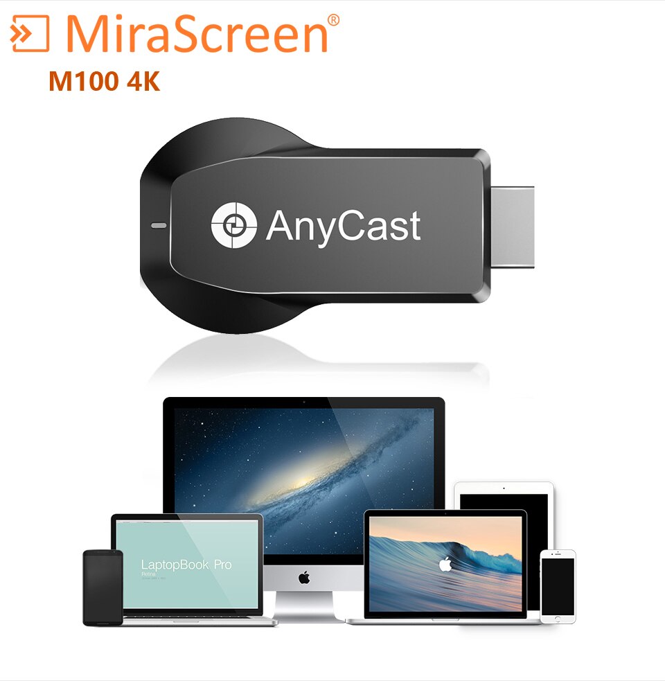 Anycast M100 2.4G/5G 4K Miracast Any Cast Wireless DLNA AirPlay HDMI-compatible TV Stick Wifi Display Dongle Receiver for IOS