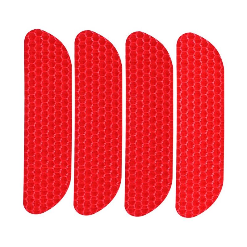 4Pcs/set Car Door Stickers Universal Safety Warning Mark OPEN High CRV Reflective Strips Door Warning Reflective Stickers: Red