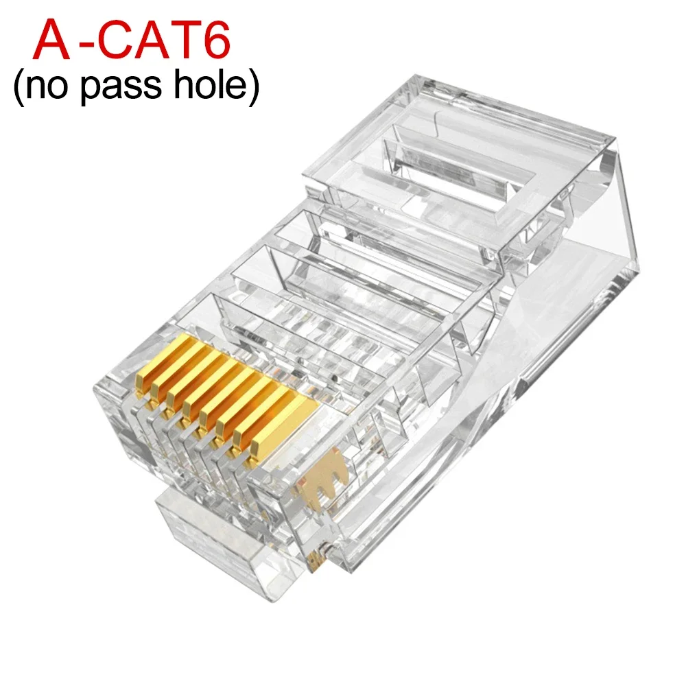 50/1Pcs CAT6 RJ45 Ends Ethernet Cable Crimp Pass Through Connectors CAT5E UTP Network Unshielded Modular Plug for PC Computer: Red / 0.9m