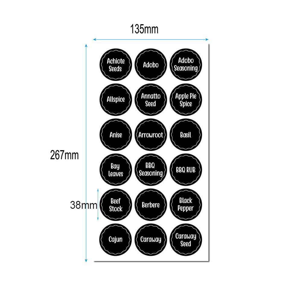 8 Sheet 144pcs Spice Sticker Reusable Container Jam Labels Kitchen Stickers Organizer Wall Sticker Home Decor Chalkboard Label