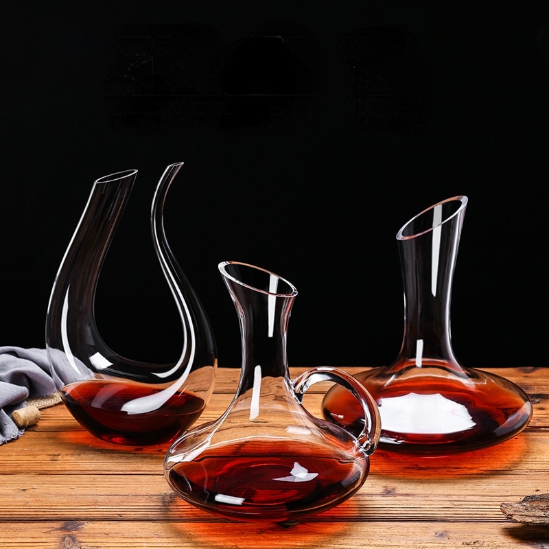 Swan decanter spiral 6-shaped decanter crystal high-end 1500ml box harp wine bottle