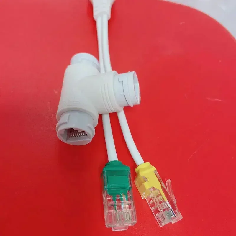Adaptateur séparateur Ethernet POE, un câble réseau, deux caméras, connecteur convertisseur