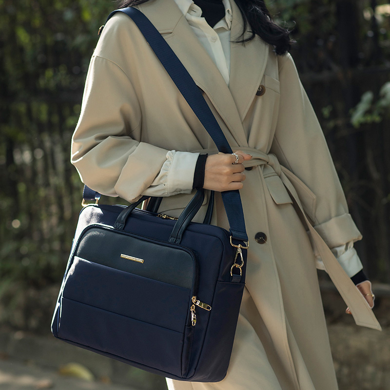 Dames Laptop Tas Pu + Polyester Notebook Koffer Voor 13 14 15 16 Inch Laptop Schoudertassen Reiskantoor Dames Handtassen