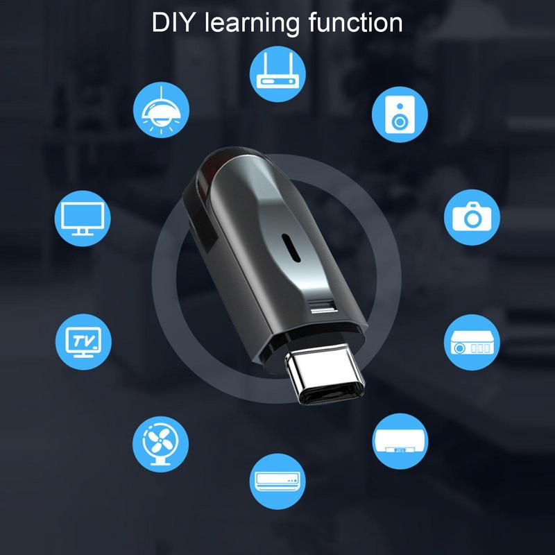 Smartphone IR Adapter, iOS Type-C IR Emitter, TV IR Wireless Remote Control Simulator, Fits For iPhone 13 14 & Android Phones