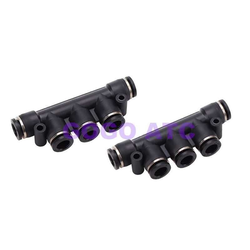 10 stk en masse one touch plastrør 5 vejs pneumatisk luft hurtig fitting 4mm 6mm 8mm x type slangeforbindelse pw pk pkg femrørs samling
