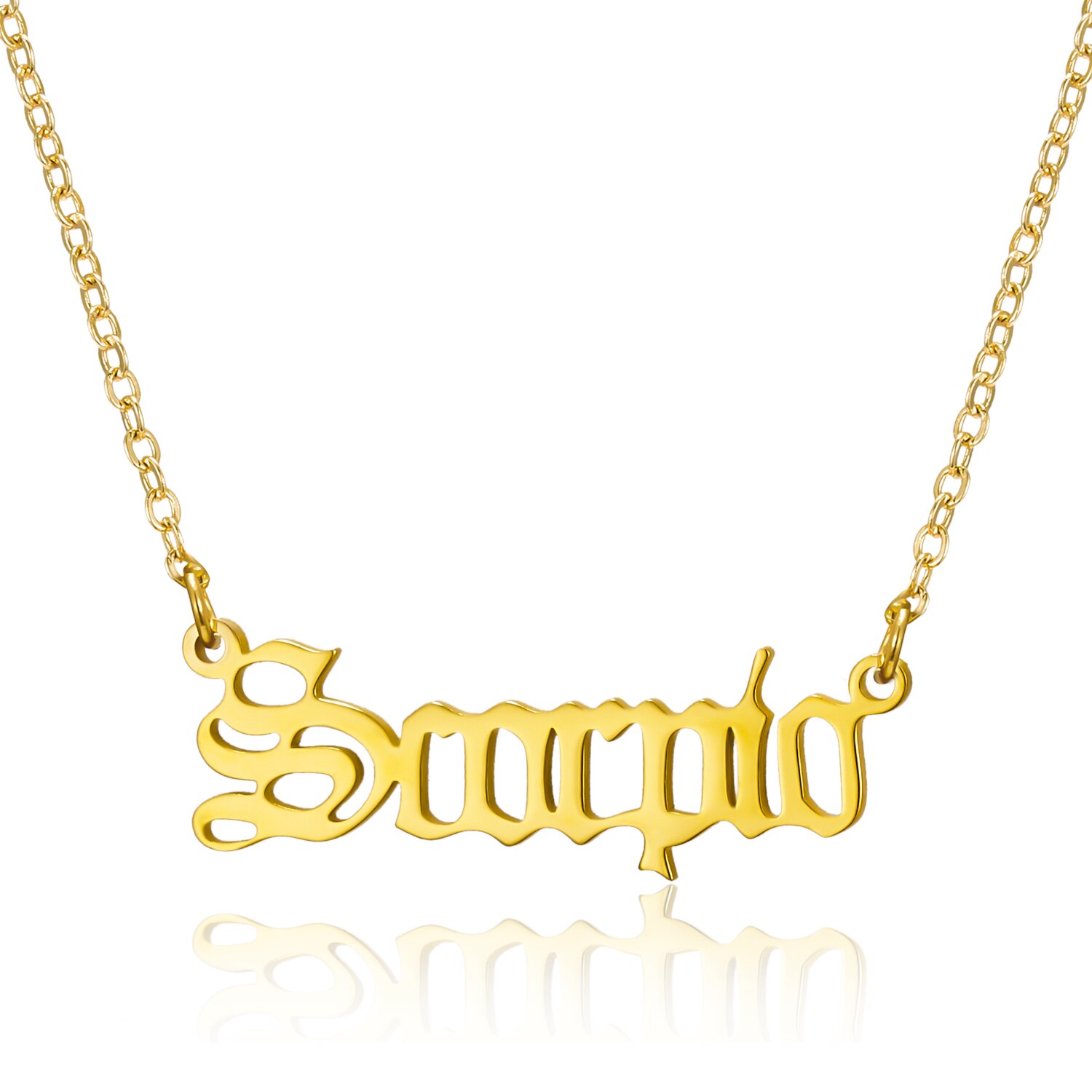 Trendy Goud Kleur Brief Zodiac Ketting Vrouwen Choker 12 Sterrenbeeld Weegschaal Rvs Hanger Ketting Verjaardag Sieraden: Scorpio