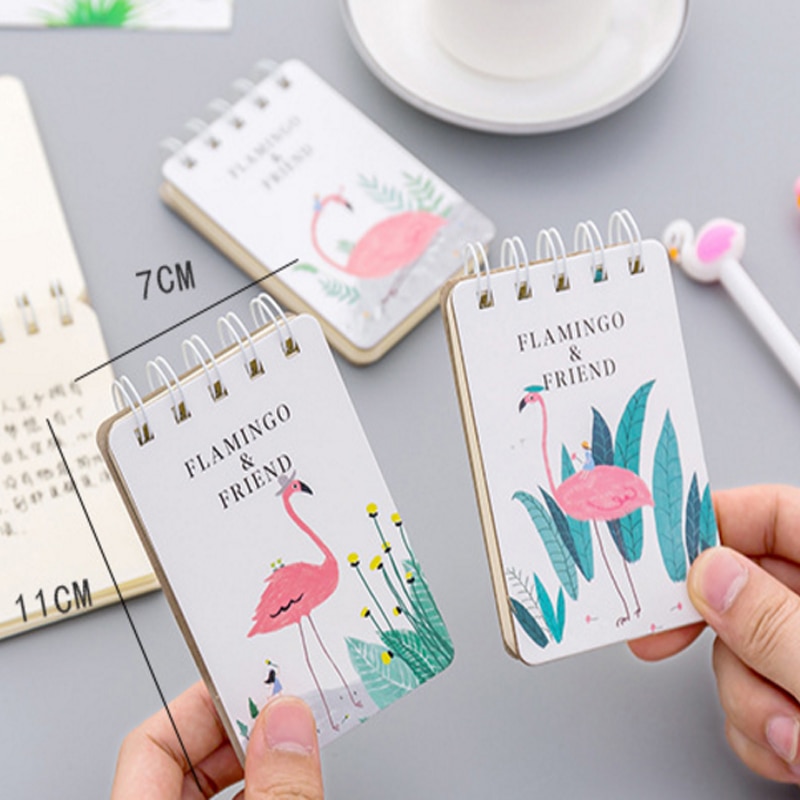 1book/lot Flamingo notebook Daily Weekly Planner Spiral Notebook Time Organizer School Supplies Signature Guest Book