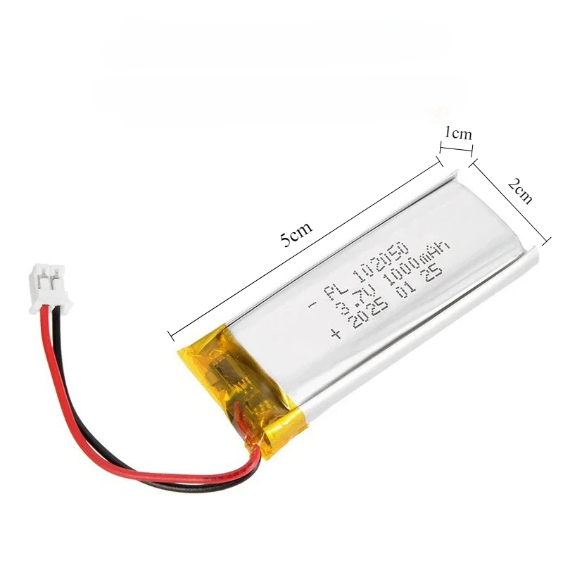 Real capacity 102050 3.7V 1000mAh Lipo Cells Lithium Polymer Rechargeable Battery for Beauty Instrument GPS LED Light with PCB