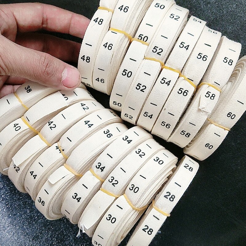 Nombre taille étiquettes 100PCS Coton vêtements impression étiquette de taille 28 30 32 34 36 38 40 42 44 46 48 50 52 54 56 58 60 accessoire De Vêtement