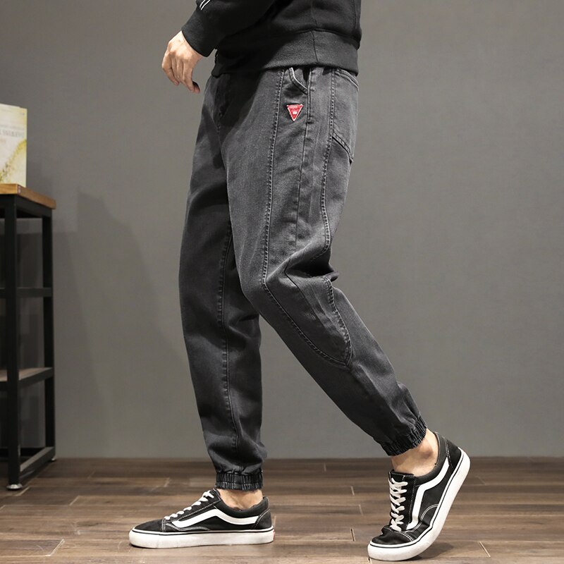 Jean pour hommes, pantalon Cargo en Denim épissure à la , pantalon Cargo, Style japonais Hip Hop, jogging