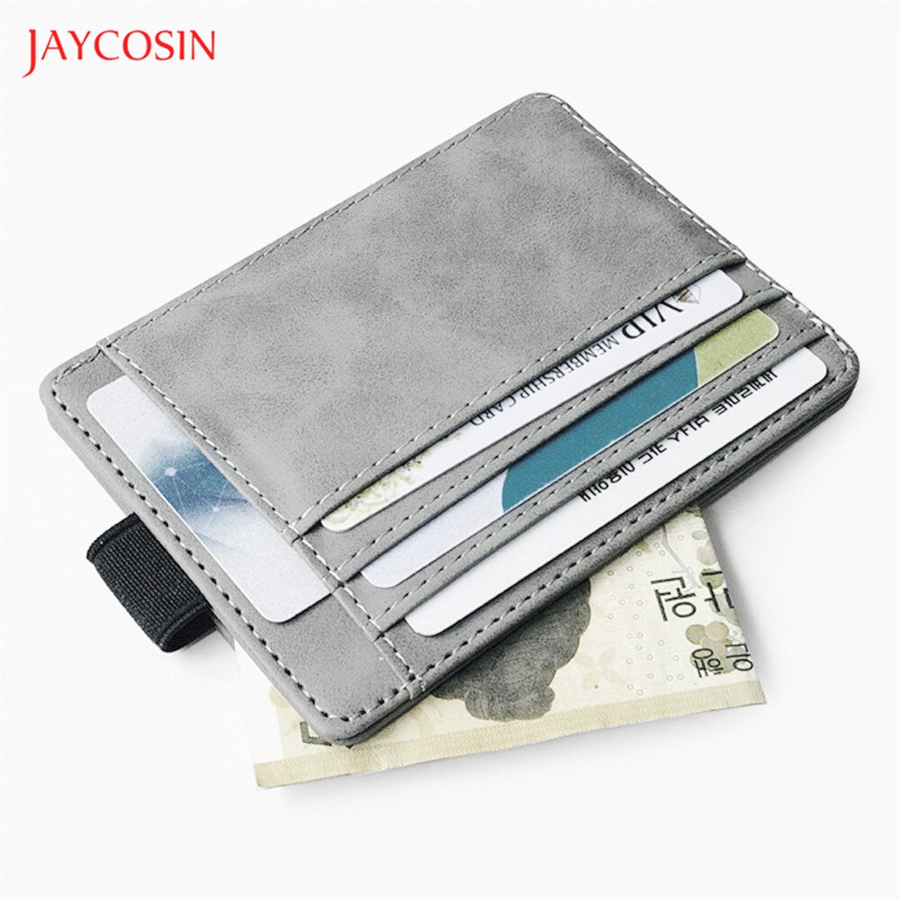 Jaycosin Mannen Lederen Kaarthouder Mode Effen Korte Portemonnee Mannen Ademend Mesh Mini Wallet Id Credit Kaarthouder 4 kleuren