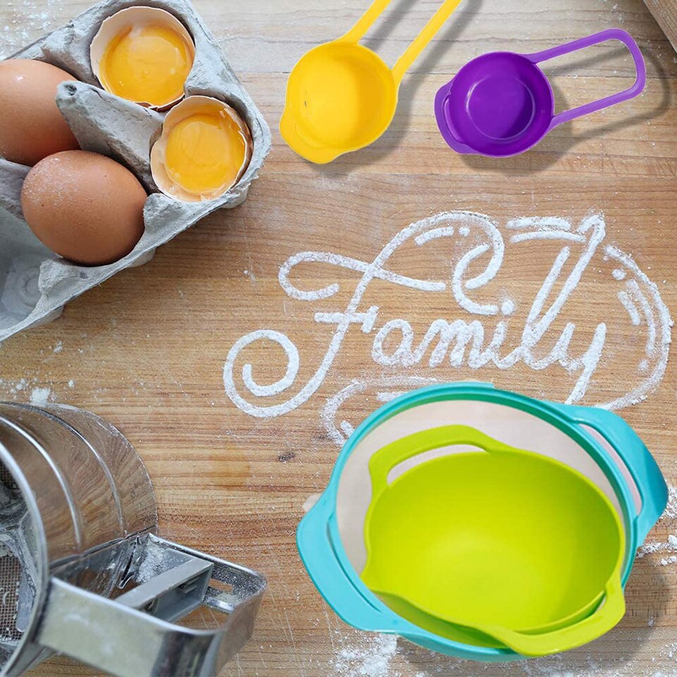 Mått koppar skedar set durkslag nätsil plast häckande skålar med hällpip för bakning matlagning