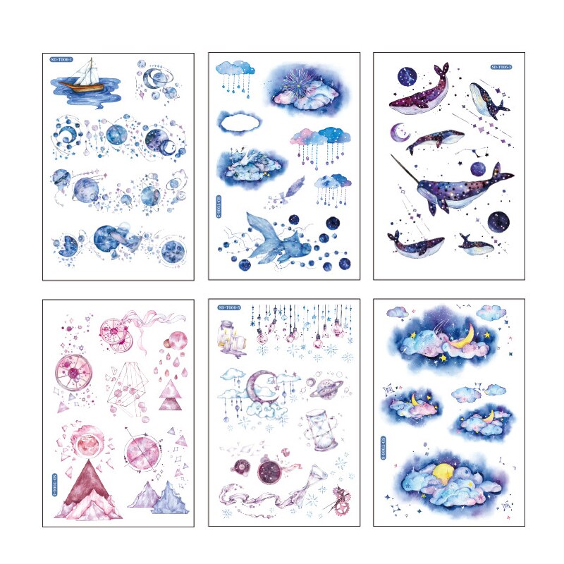 6 Sheets Kawaii Whale Stationery Sticker Cute Fruit Sticker Decorative Adhesive Sticker For DIY Diary Scrapbooking Albums