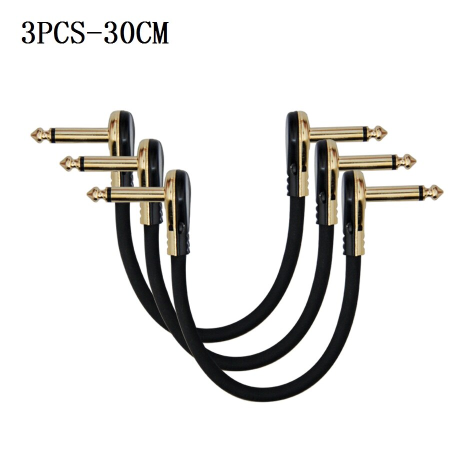 6PCS Guitar Patch Cables Right Angle 15/30CM 1/4 Guitar Cable for Guitar Effect Pedals: 3PCS-30CM