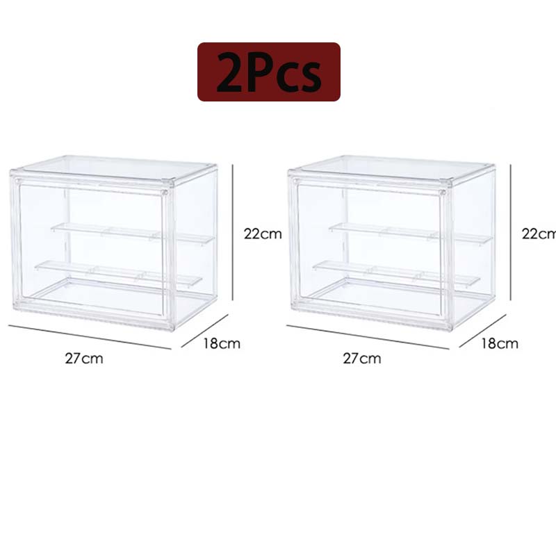 Large Capacity Storage Box Organizer for Figures Acrylic Box Clear Blind Box Showcase Makeup Organizer for Bag: Blue