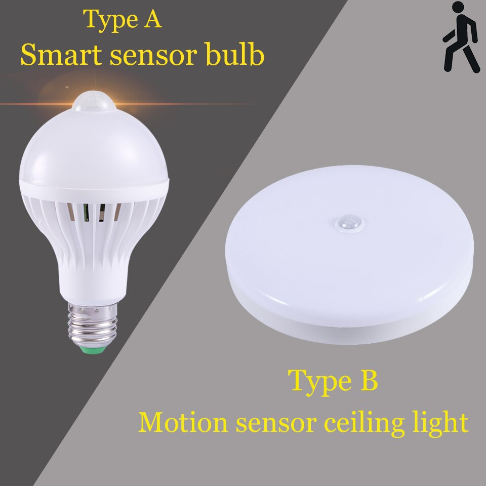 E27 Lamp With Motion Sensor Night Light LED Bulb PIR Sensor Auto On Off 12W 18W Ceiling Light Stair Hallways Home Night Lamp
