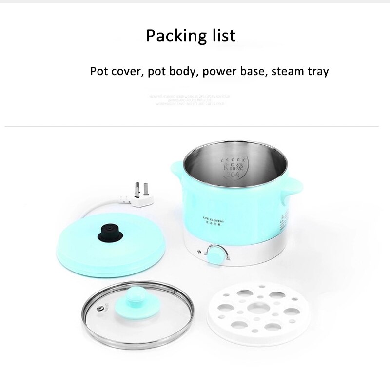 Mini Multifunction Electric Cooking Pot Machine Stainless Steel Liner Food Cooker Non-stick Coating For Dormitory 220V