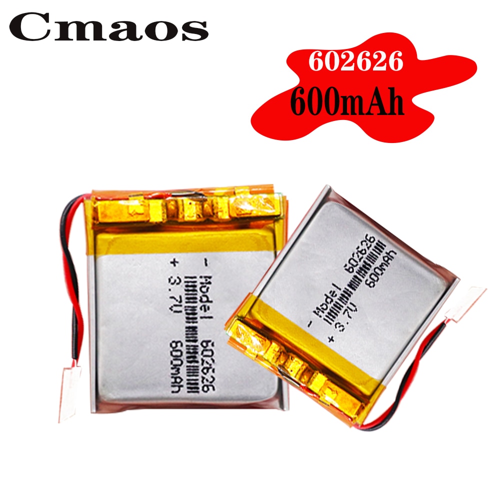 602626 600mah Lipo cells 3.7V Lithium Polymer Rechargeable Battery For MP3 MP4 GPS car recorder Bluetooth headset Toy batteries