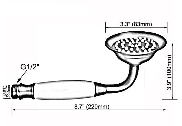 Luxe Gouden Kleur Gepolijst Messing Telefoon Stijl Keramiek Hand Held Waterbesparende Douchekop ahh049