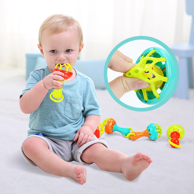 Baby Rasseln Entwickeln Intelligenz Greifen Zahnfleisch Hand Glocke Rassel Lustige Pädagogisches Spielzeug