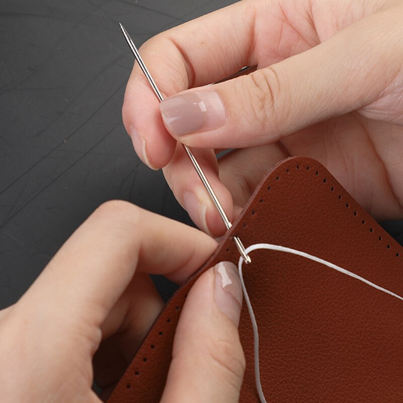9 PCS Leather Sewing Kit With Multiple Colour Waxed Thread Golden Thimble And Leather Stitching Needles For DIY Leather Craft