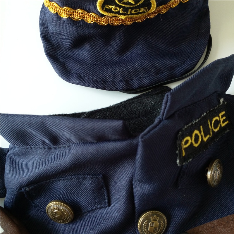 Gomaomi – Costume pour animaux de compagnie, Style policier, vêtements en Jeans pour chiens et chats, drôle