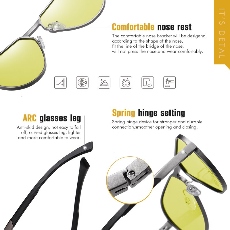 LIOUMO-gafas de sol fotocromáticas de aluminio y magnesio para hombre y mujer, lentes de sol polarizadas con visión nocturna, UV400, zonnebril