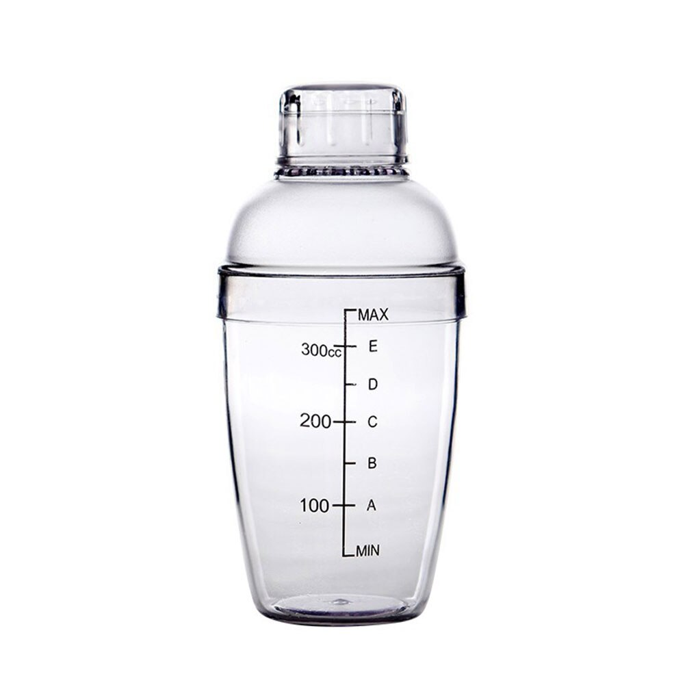 Hjemme cocktail shaker gjennomsiktig harpiks kaffe bar verktøy flaske drikke barware drikke med skala fest vin mikser bærbar: 350ml