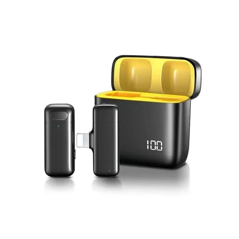 Mini Tragbare kabellos Lavalier-mikrofon Lärm die Ermäßigung Audio- Video Aufnahme Mikrofon Für iPhone Android Mit Ladung Kasten: Orange
