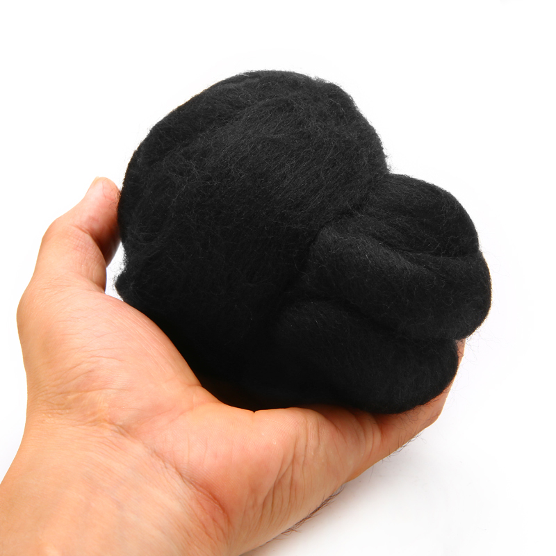 50g Zwart Geverfd Wol Tops Roving Vilten Wol Fibre Wol Voor Naaldvilten Hand Spinning DIY Naaien Ambacht