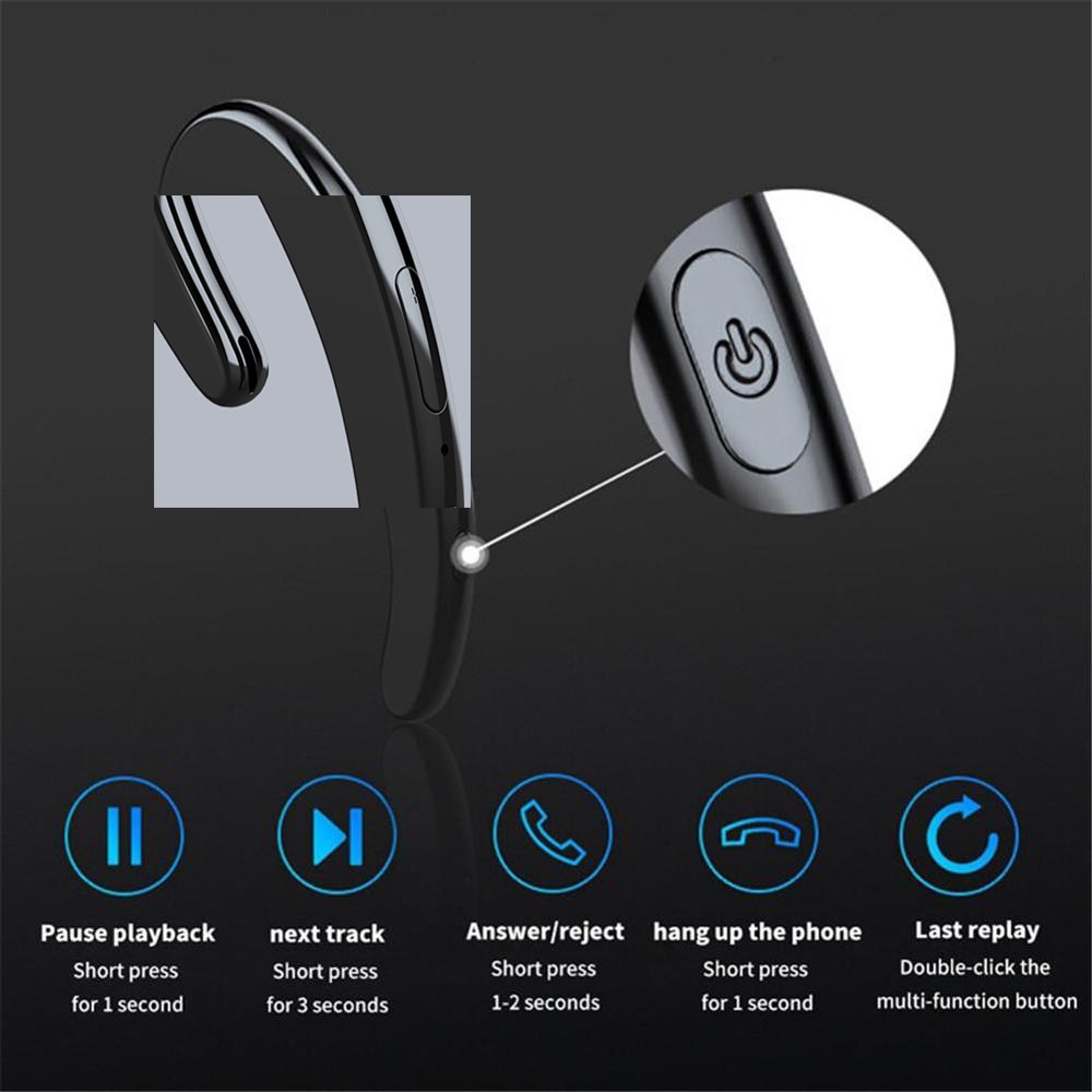 Bluetooth Oortelefoon Draadloze Hoofdtelefoon Noise Canceling Oordopjes Voor Telefoon Mic Pijnloos Beengeleiding Headset Oorhaak Voor Sport