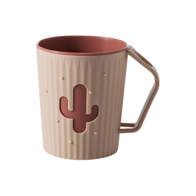 Bathroom Tumblers Cactus Mouthwash Cup Plastic Tooth Mug for Household Water Mug Home Travel Simple Toothbrush Holder: Orange
