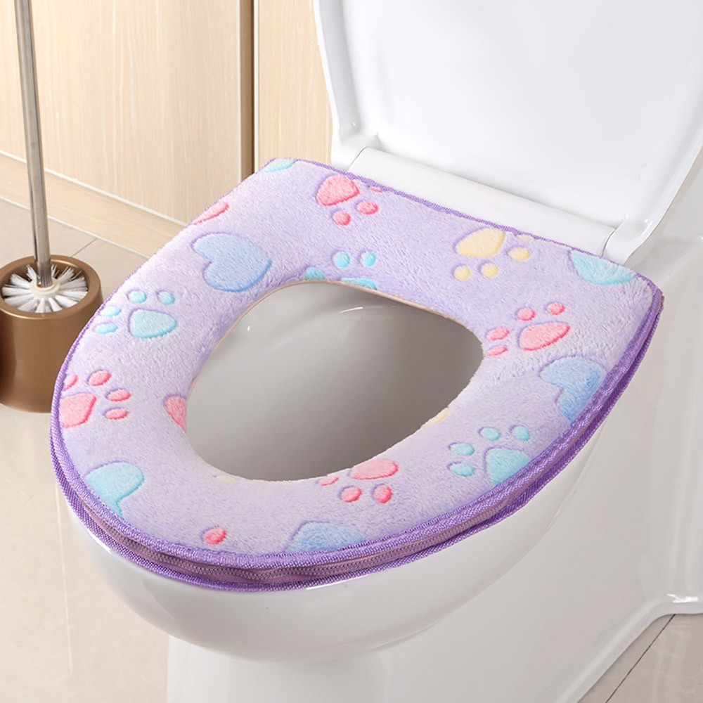 toilet seat cover Bathroom Warmer Toilet Seat Cloth Soft Closestool Washable Lid Top Cover Pad toilet accessories: C