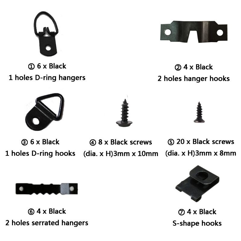 52pcs/set Photo Picture Frame Hanging Kit Heavy Duty Serrated Hanger Hardware For Wall Mounting
