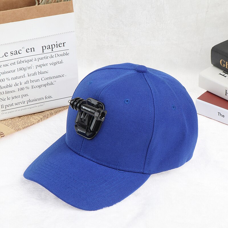 Chapeau de caméra de sport casquette réglable avec vis et socle de Stent J pour GoPro Hero 6/5: Bleu