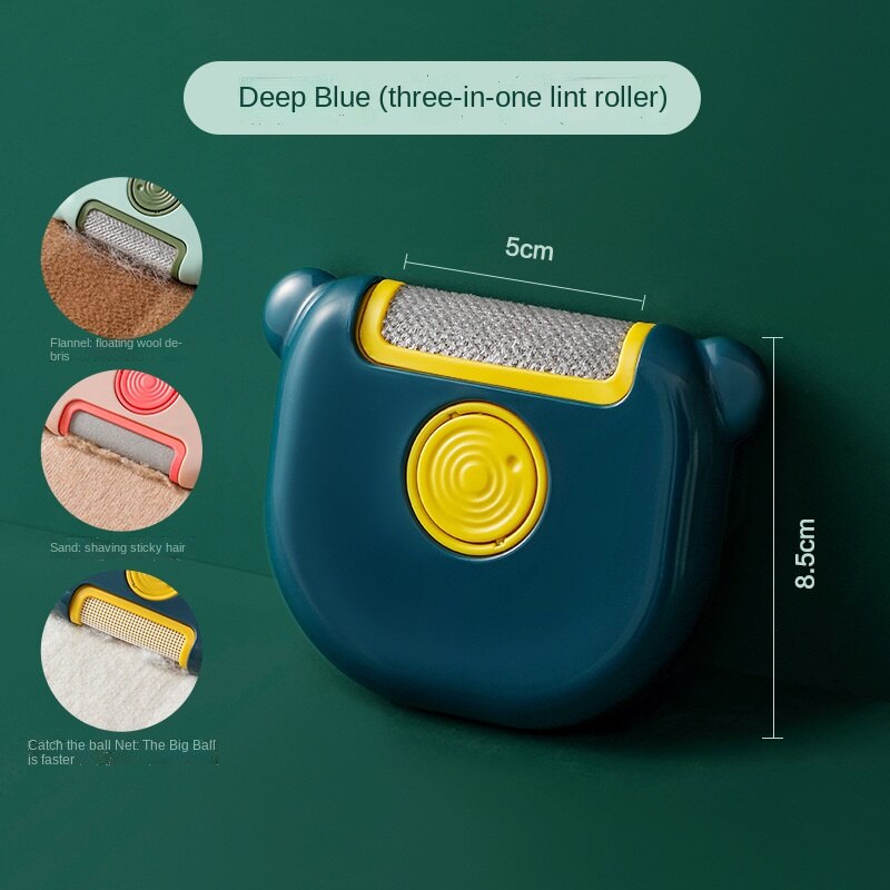 Brosse de nettoyage manuelle multifonction 3 en 1, pour enlever les peluches des vêtements, du tissu, du pull, du manteau, des vêtements: Bleu