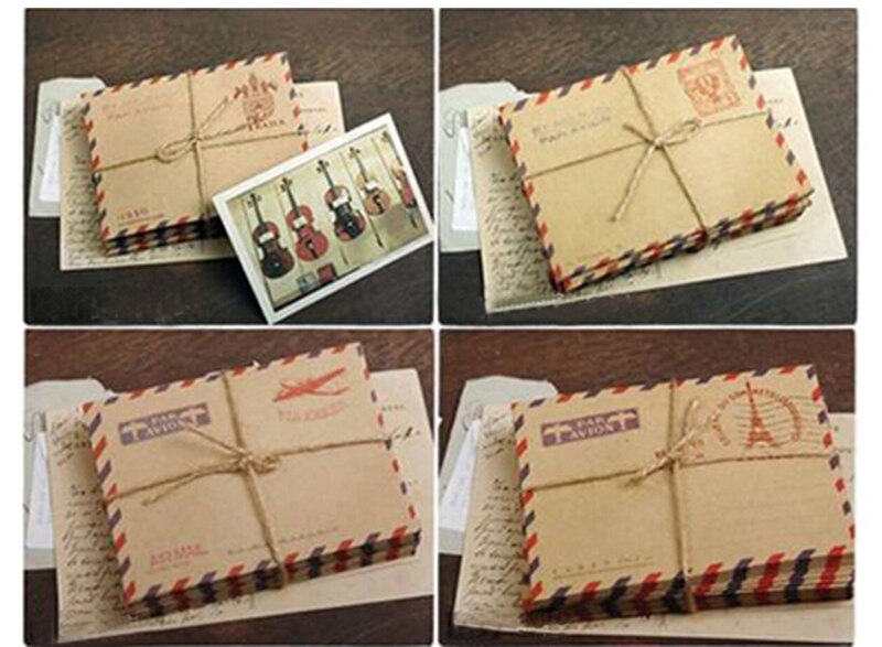 10 Uds Mini sobre de nostálgico carta postal almacenamiento estacionario marrón papel Kraft Vintage sobre aprox.