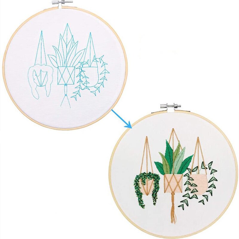 Handcraft Embroidery Needlework Kits DIY Plant Collections Retro Cross Stitch Materials Package Embroidered Flowers Accessories