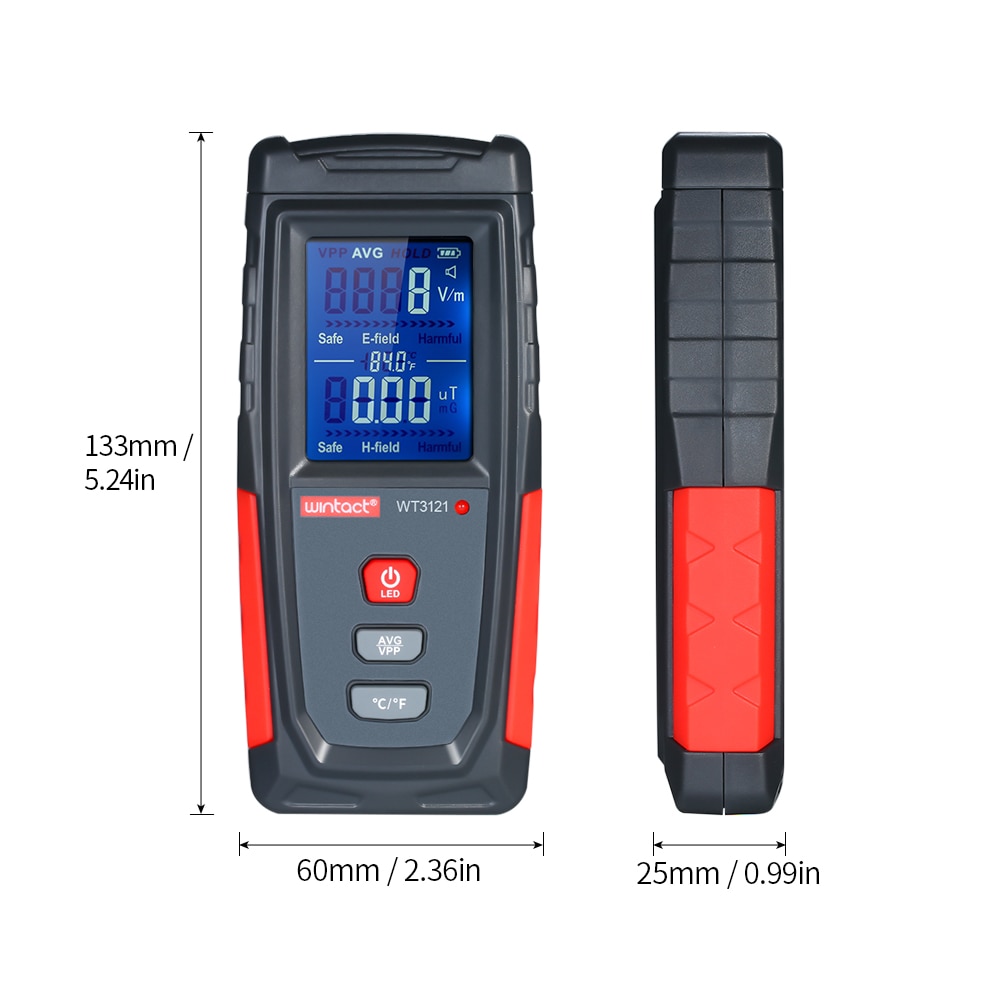 Portable Digital LCD Electric Field Magnetic Field Radiation Tester Double Measuring Mobile Phone Radiation Monitor