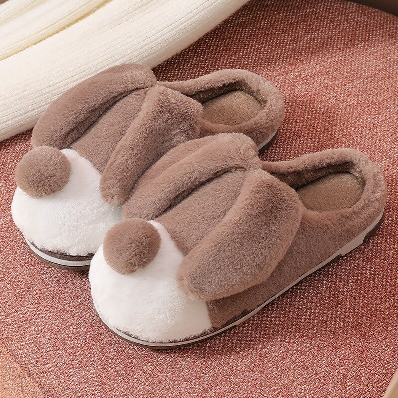 Mannen Slides Herfst En Winter Cartoon Causale Warme Schoenen Voor Mannen Indoor Home Antislip Houten Vloer Katoen Slides mannen Schoenen: Coffee / 45