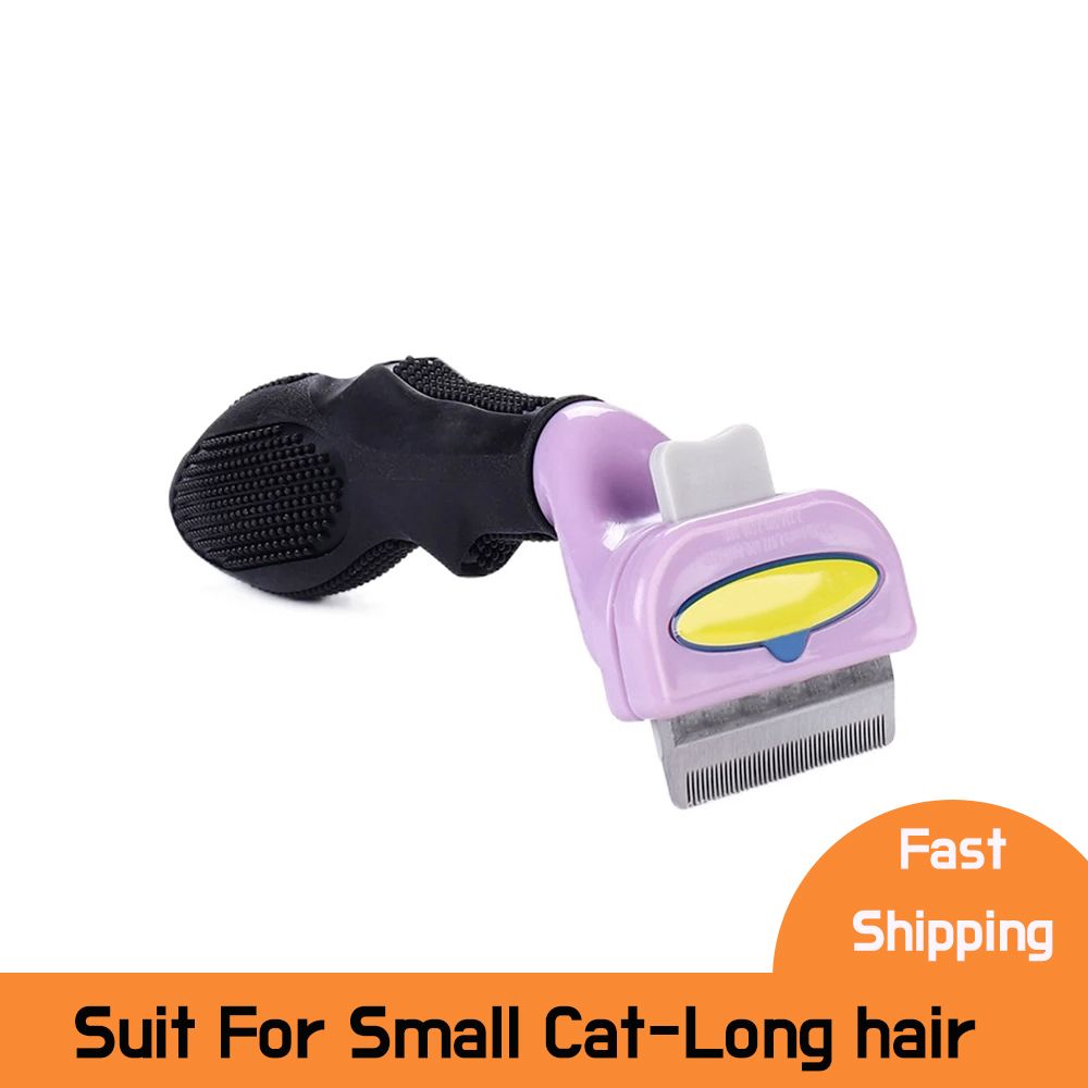 Peigne d'épilation pour chat, brosse pour chien, peigne de Massage pour poils de chat, épilateur de nettoyage, toilettage pour animaux de compagnie, peignes pour chats: Violet