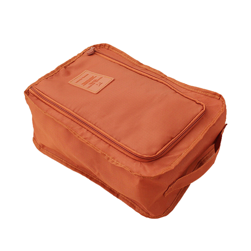 Rejse sko tasker vandtæt nylon stof opbevaring med lynlås til mænd kvinder og børn sko pose emballage arrangører: Orange