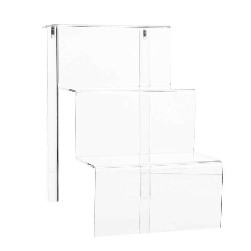 3 Steps Transparent Acrylic Display Stand Shelf for Cosmetics Jewelries Cakes