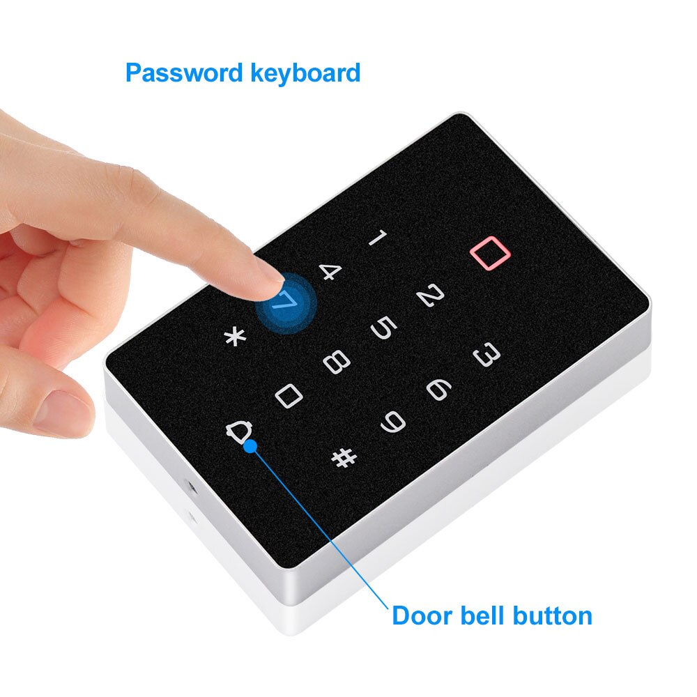 Access Control System RFID Keypad Card Reader Access Controller RFID Keyboard Door Opener 10pcs EM4100 Keyfobs for Home