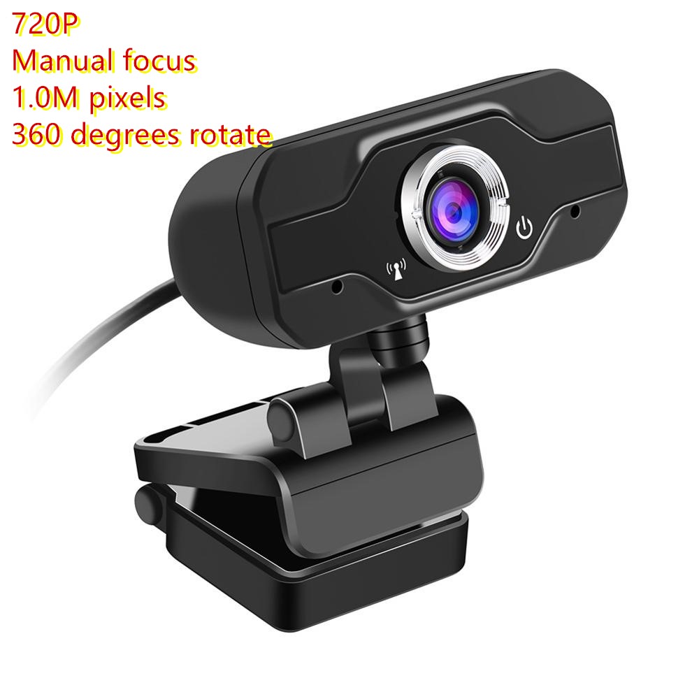 Webcam com foco automático hd, câmera de computador hd de 720p 1080p, 2 milhões de pixels com microfone, notebook e webcam para vídeo conferência: D 720P Manual focus