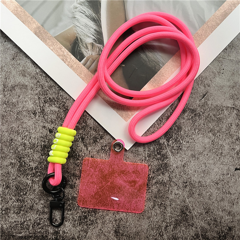 Cordón para teléfono, correa para el cuello, llavero, cordones de Color, soporte para tarjeta de identificación, llavero de Metal, llavero para llaves, actualización de accesorios móviles: Rosa