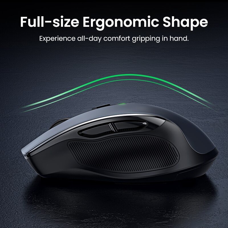 Mysz bezprzewodowa UGREEN mysz Bluetooth 5.0 ergonomiczna 4000 DPI cicha 6 przycisków dla tabletu MacBook mysz do laptopa cicha mysz 2.4G
