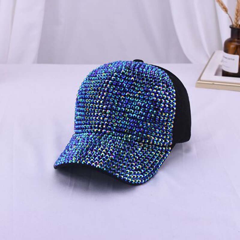 XEONGKVI-casquette de Baseball | Éblouissement coréen, couleur du travail manuel, tarière, casquette de Baseball, printemps automne, Snapback, chapeaux en maille de coton pour femmes: NO1 black blue